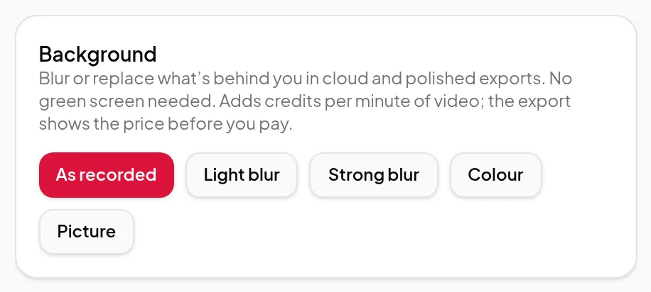 Screenshot for Background blur and replace in Vidonto
