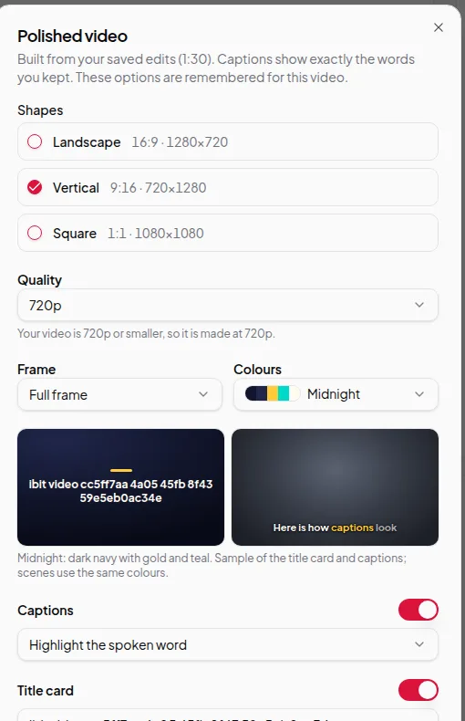Screenshot for Polished videos from recordings in Vidonto